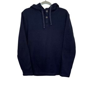 G.H.Bass & Co. Men's Hooded Henley Pullover Navy M